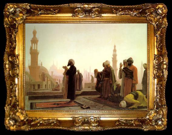 framed  Jean Leon Gerome Prayer on the Rooftops of Cairo, ta009-2